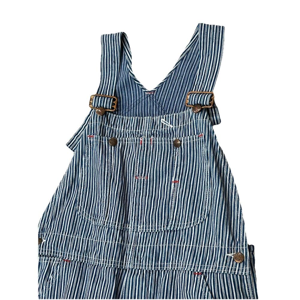 Vintage Big Mac Hickory Stripe Railroad Overalls Union Made USA 4 XS - - Picture 3 of 8
